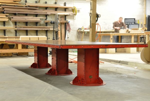 Aged Red Conference Table 5