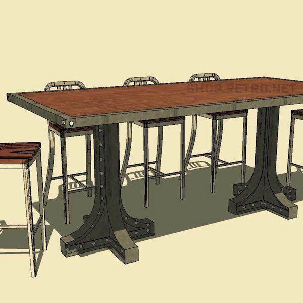 Custom Handcrafted Liberty Dining and Bar Height Table