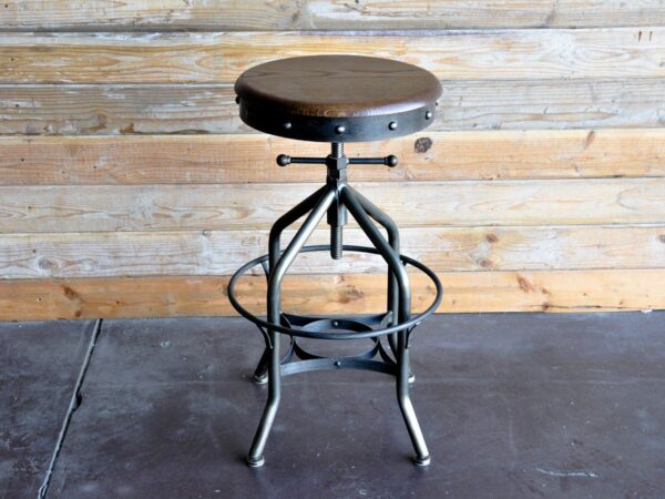 Luxury Industrial Wright Stool in Oak