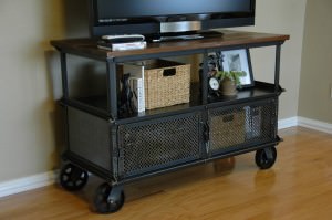 Vintage Industrial Media Console 