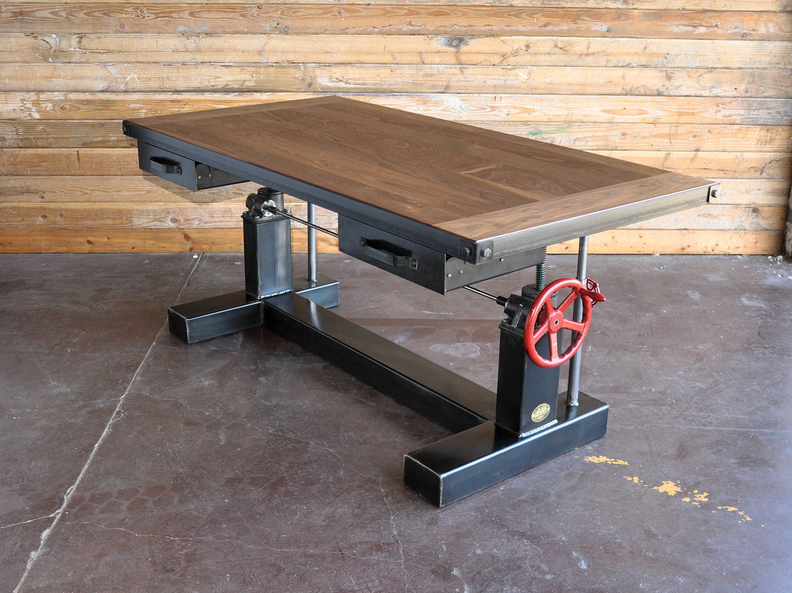 Crank desk vintage industrial furniture