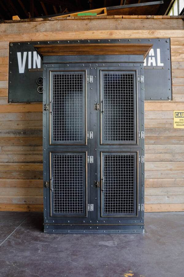 Custom Handcrafted Vintage Industrial Armoire