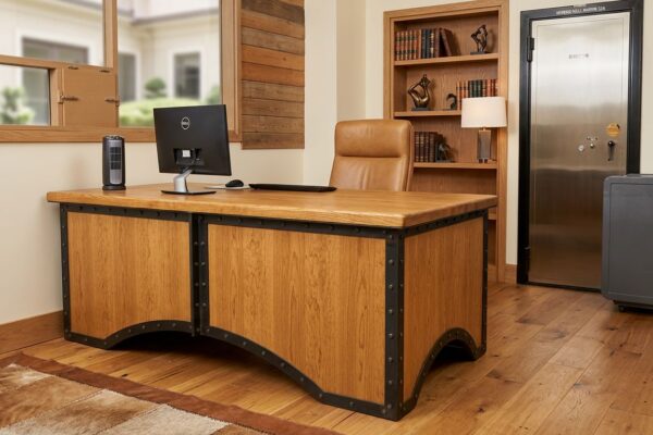 Luxury Industrial Chairman Desk in Oak