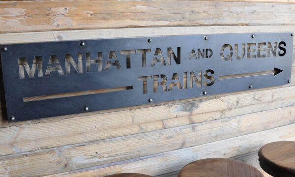 Luxury Industrial Manhattan and Queens Train Sign