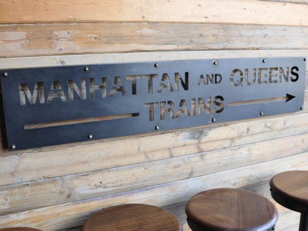 Luxury Industrial Manhattan and Queens Train Sign