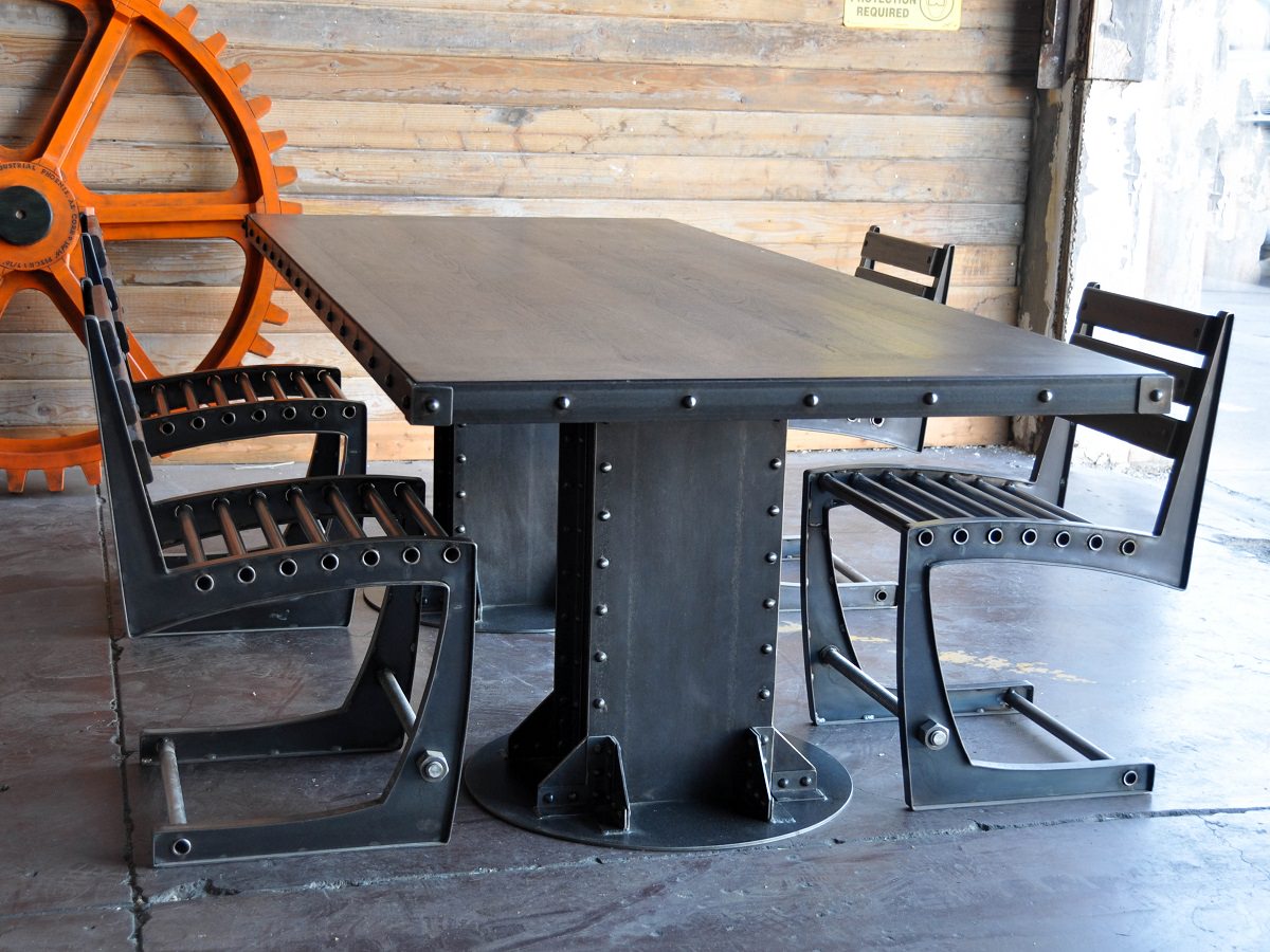 steel beam kitchen table