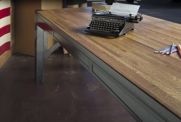 Custom Steel 42 Desk with Raw Finish