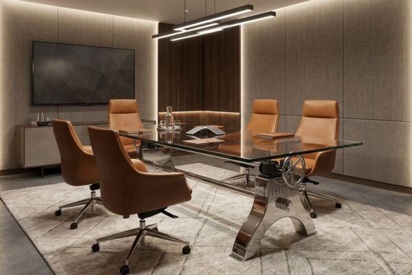 Hure Crank Conference Table — Custom Conference Table by Vintage Industrial