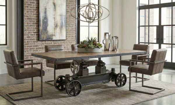 Luxury Industrial Train Table in Modern Designer's Home