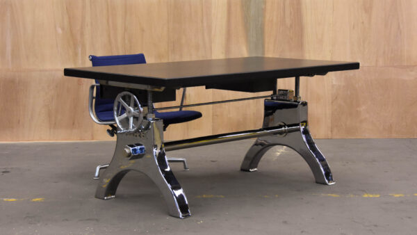 Luxury Industrial Polished Stainless Steel Hure Faux Crank Desk