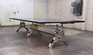 Polished Stainless Steel Hure Conference Table With Faux Crank