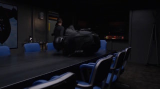 Shield tossing dude across table