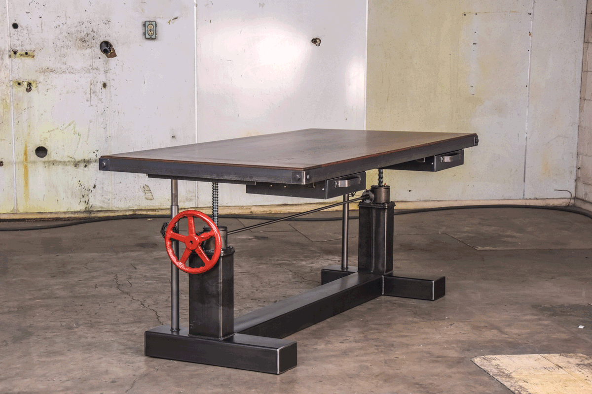 Crank Sit Stand Desk Vintage Furniture Crank Sit Stand Desk