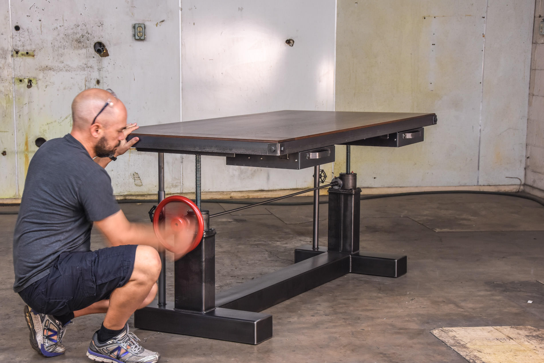 Crank Sit Stand Desk | Vintage Industrial Furniture