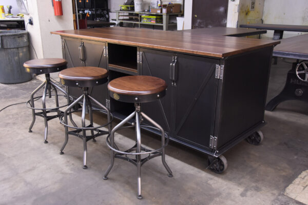 Luxury Industrial Ellis Kitchen Island in a Kitchen