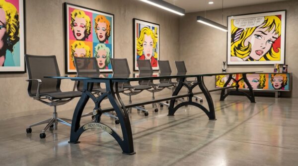 IndustriaLux Boardroom Table with Glass Top in Modern Office 2