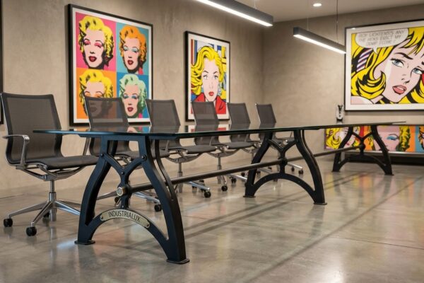 IndustriaLux Boardroom Table with Glass Top in Modern Office 2 IndustriaLux Boardroom Table with Glass Top in Modern Office 2