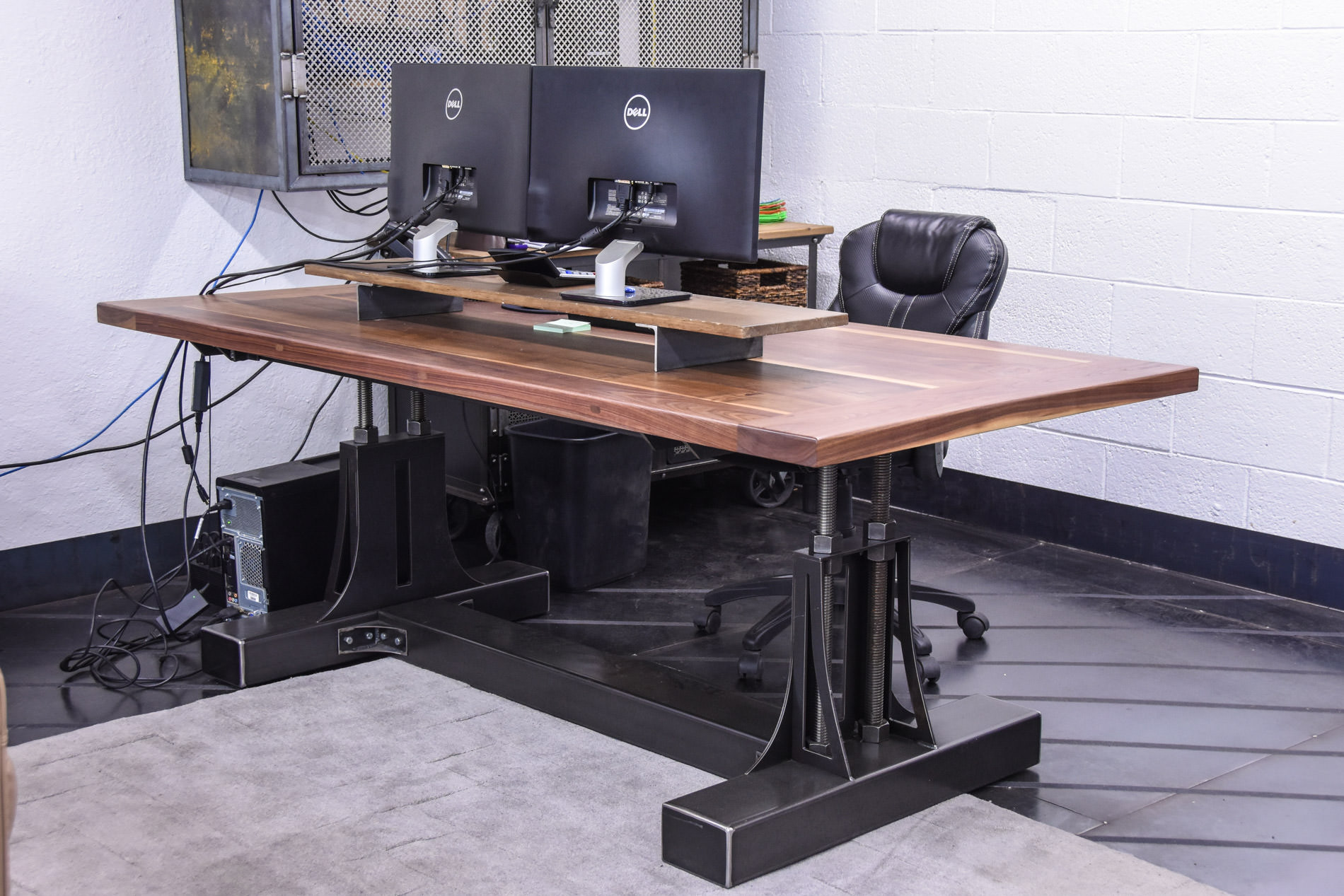 Post Industrial Walnut Desk