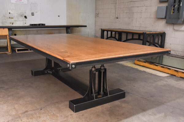 Custom Handcrafted Post Industrial Desk in Cherry