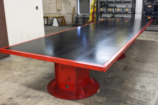 Aged Red I Beam Black Beech Top Conference 1900-1
