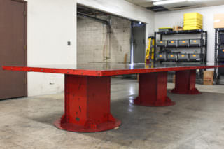 Aged Red I Beam Black Beech Top Conference 1900-2