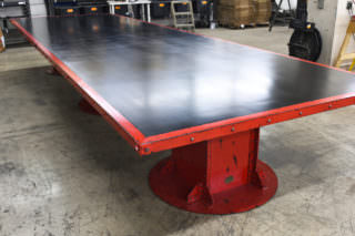 Aged Red I Beam Black Beech Top Conference 1900-4