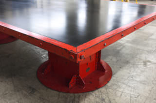 Aged Red I Beam Black Beech Top Conference 1900-6