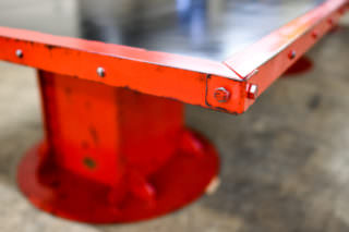 Aged Red I Beam Black Beech Top Conference 1900-8