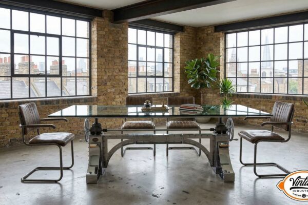 Custom Steel Polished Stainless Steel Bronx Crank Table: Luminous Brutalism