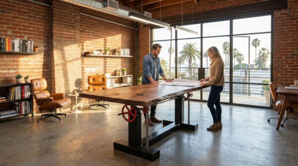 Custom Steel Original Crank Conference Table: Kinetic Luxury Since 2009