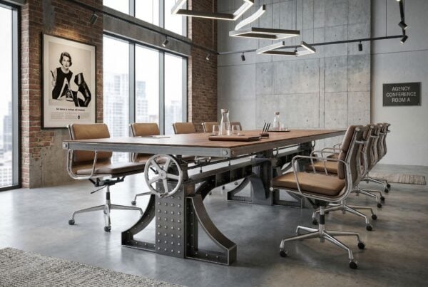 Bronx Industrial Conference Table in Ad Agency Office