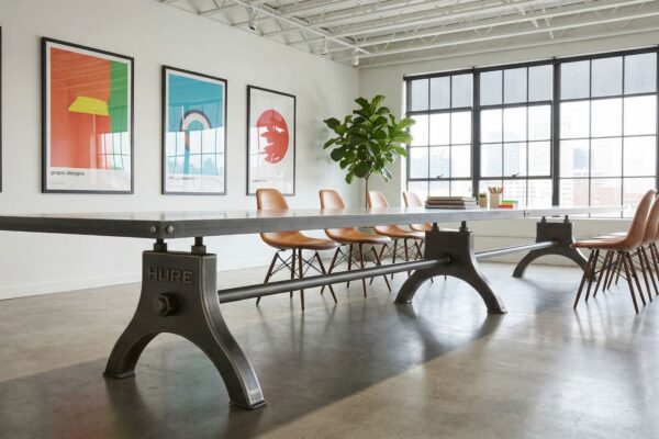Natural Steel Hure Conference Table 1
