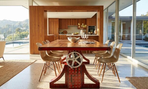 Custom Steel Bronx Crank Dining Table