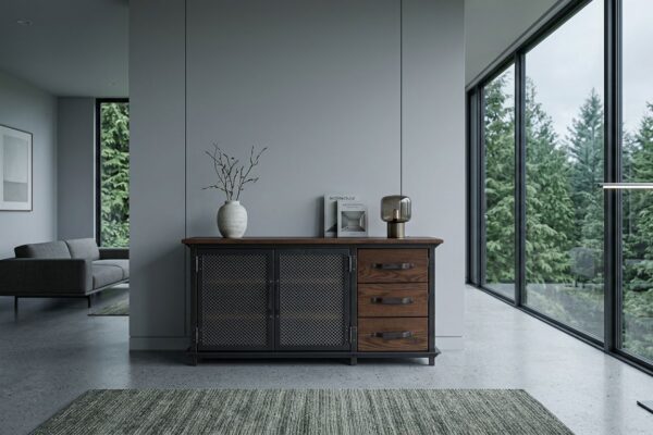 Custom Handcrafted Ellis Console with Drawers with Raw Finish