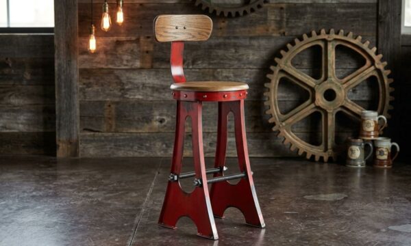 Custom A Frame Bar Chair with Red Steel Frame, Hero Product Shot