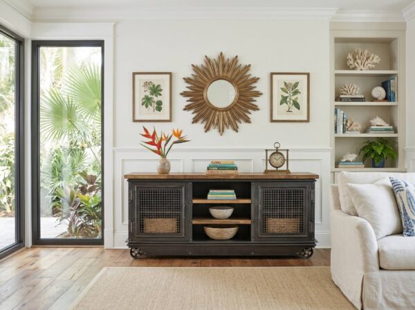 Custom Steel Boxcar Ellis Console