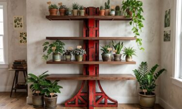 Custom Industrial Manhattan Shelf in a Modern Home
