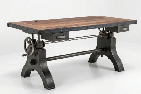 Hure Crank Desk Walnut Top