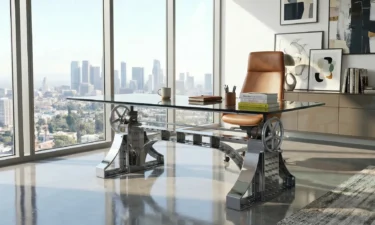 Stainless Bronx Executive Desk in Los Angeles Modern Office