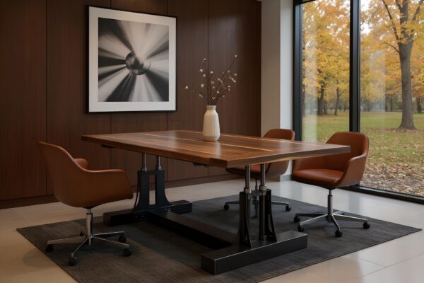 Luxury Industrial Post Industrial Desk in Walnut