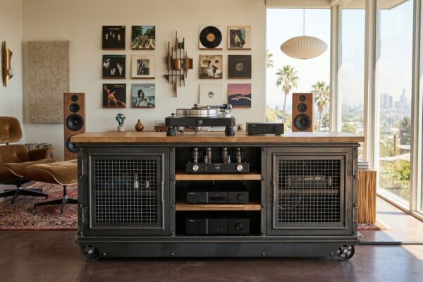 Boxcar Ellis Bar Media Cart in Modern Home 3