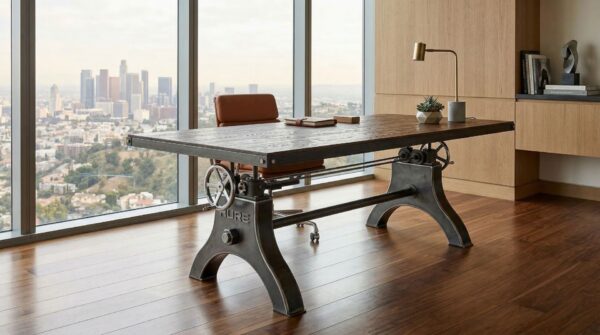 Industrial Executive Hure Crank Desk in L.A. Office