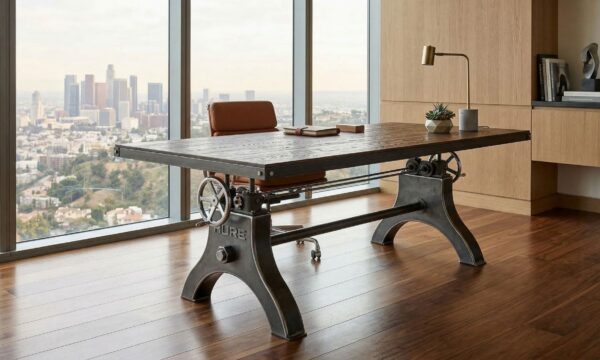Industrial Executive Hure Crank Desk in L.A. Office