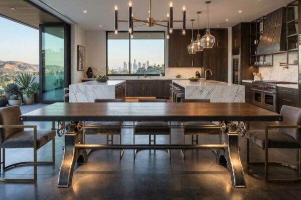 Bespoke Steel Hure Crank Dining Table