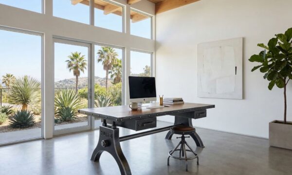 Luxury Industrial Hure Desk in Walnut