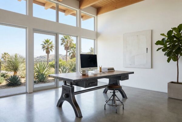 Luxury Industrial Hure Desk in Walnut