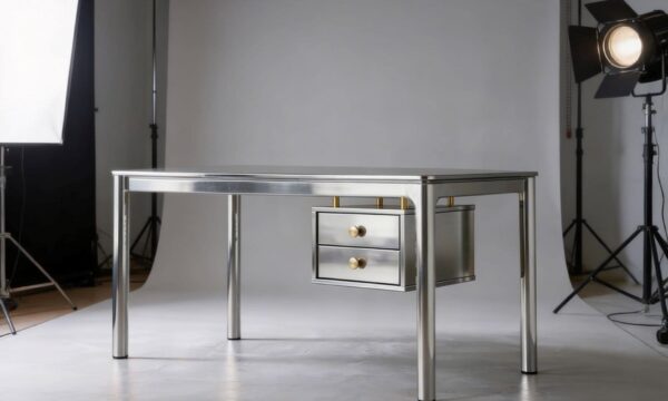 Luxury Industrial M Stainless Desk