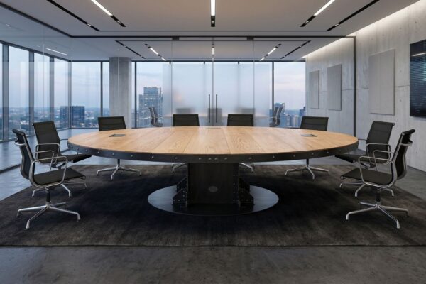 Round I Beam Pedestal Conference Table 1