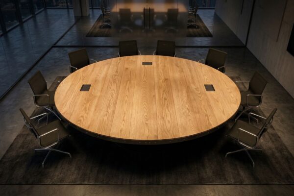 Round I Beam Pedestal Conference Table 1 top