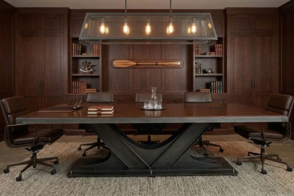 VI Beam Conference Table with Mahogany Top in Maine Office 2